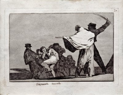 1815-1819 श्रृंखला लॉस डिसपेरेट्स फोलीज़ से अच्छी तरह से पता है द्वारा फ़्रांसिस्को डी गोया
