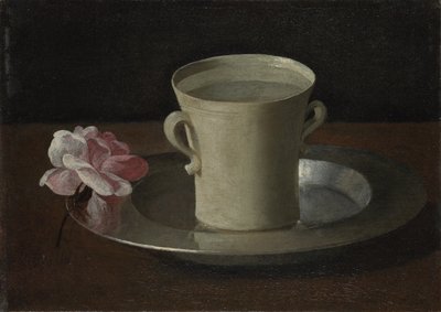 पानी का एक कप और एक गुलाब, c.1630 द्वारा Francisco de Zurbaran