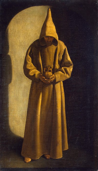 सेंट फ्रांसिस अपने हाथों में एक खोपड़ी के साथ, c.1630 द्वारा फ्रांसिस्को डी ज़बरन
