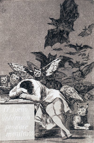 द ड्रीम ऑफ रीजन ब्रॉन्स्टर्स को आगे बढ़ाता है द्वारा Francisco de Goya