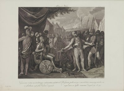 स्मुगलेविक्ज़, फ़्रांसिसज़ेक (1745-1807) द्वारा विचमैन द्वितीय द यंगर ने पोलैंड के मिज़्को प्रथम के सामने आत्मसमर्पण किया। लिथोग्राफी, 18वीं शताब्दी का अंत। निजी संग्रह द्वारा फ्रांसिस्ज़ेक स्मगल्विक