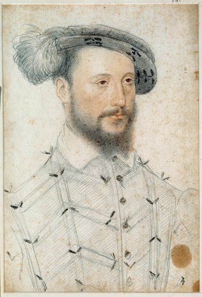 एंटोनी डी हॉलुइन का पोर्ट्रेट, पिएन्स के भगवान (1505 - 1553)। क्लोएट फ्रेंकोइस द्वारा एक रक्त और काला पत्थर खींचना (1515-1572) द्वारा फ्रांकोइस क्लाउड