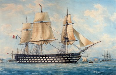 फ्रेंकोइस रॉक्स (1811-1882), वॉटरकलर, फ्रांस द्वारा मोंटेबेलो पोत द्वारा फ्रेंकोइस ज्योफरो रॉक्स