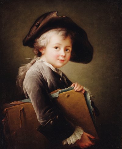 एक युवा लड़का, एक पोर्टफोलियो, 1760 द्वारा Francois Hubert Drouais