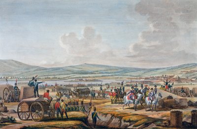 9 मई 1807 को मार्शल लेफेब्रे के नेतृत्व में डेंजिग में घेराबंदी के कार्यों का दौरा करते हुए नेपोलियन द्वारा फ्रेंकोइस जैक्स डेक्वेवुविलर