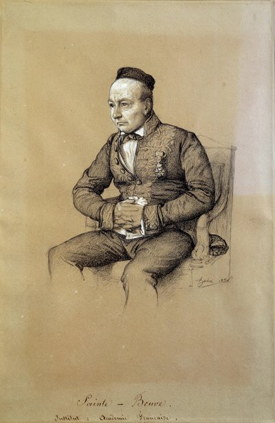 चार्ल्स अगस्टे सैंट बेउवे (1804-1869) का पोर्ट्रेट, फ्रांसीसी साहित्यिक आलोचक और लेखक। फ्रेंकोइस जोसेफ हेम द्वारा ड्राइंग (1787-1865) द्वारा फ्रांकोइस जोसेफ हेइम