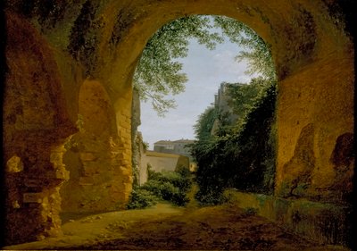 1802-1824 में एक रोमन तिजोरी के भीतर से देखा गया एक बगीचे का दृश्य द्वारा फ्रेंकोइस मारियस ग्रानेट