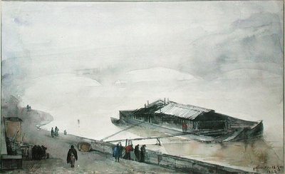 द सीन, 1843 (कागज पर wc) द्वारा फ्रेंकोइस मारियस ग्रानेट
