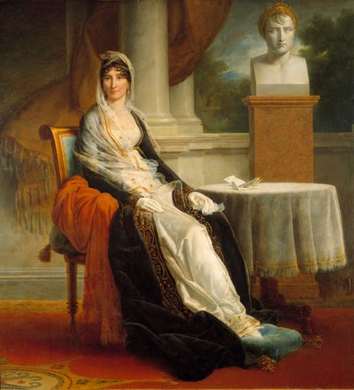 लेटिटिया बोनापार्ट (लेटिज़िया मारिया रामोलिनो) (1750-1836) के पैर में पोर्ट्रेट उनके बेटे सम्राट नेपोलियन I (1769-1821) की उनकी प्रतिमा के श्रीमती मेरे प्रेसीडेंट। फ्रेंकोइस जेरार्ड द्वारा पेंटिंग (1770-1837) 1803 सन। 1,72x1,78 मीटर मालमाइसन, मुसी डू चेटो  द्वारा बैरन फ्रांस्वा पास्कल साइमन जेरार्ड