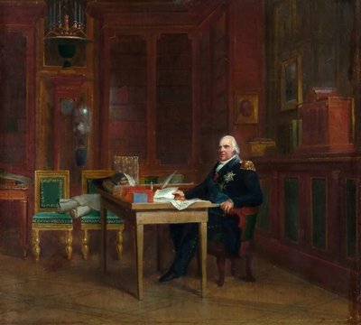 लुई XVIII 1755-1824 अपने अध्ययन में ट्यूलरीज में द्वारा फ्रेंकोइस पास्कल साइमन जेरार्ड