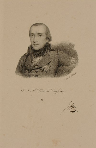 लुइस एंटोनी हेनरी डी बॉर्बन (1772-1804) ड्यूक ऑफ एनघियन ने कॉनड यूनिफॉर्म पहने हुए द्वारा फ्रेंकोइस सेराफिन डेलपेच
