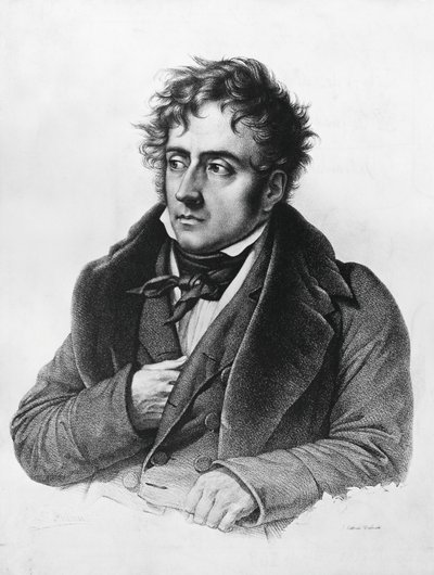 फ्रेंकोइस-रेने का पोर्ट्रेट, विकोमेट डी चेटेउब्रिआंड (1768-1848), फ्रांसीसी लेखक, राजनीतिज्ञ, राजनयिक और इतिहासकार द्वारा फ्रेंकोइस सेराफिन डेलपेच