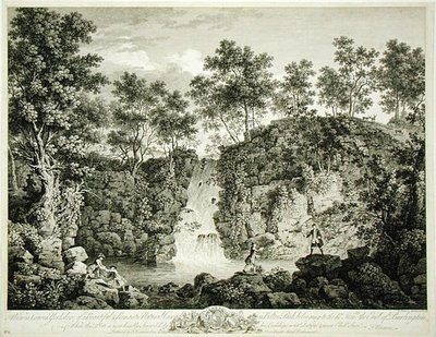 बोल्टन पार्क, क्रेवेन, यॉर्कशायर में एक झरना का दृश्य, 1753 में प्रकाशित (उत्कीर्णन) द्वारा फ्रेंकोइस विवरेज़