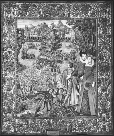हेनरी III (1551-89) और लुईस डी लोरेन (1553-1601) ब्रुसेल्स कार्यशाला, c.1580 का जल महोत्सव द्वारा Quesnel के बाद फ्रेंकोइस