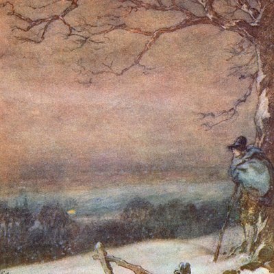 मैथ्यू अर्नोल्ड द्वारा द स्कॉलर-जिप्सी के लिए चित्रण (रंगीन लिथो) द्वारा फ्रैंक एडम्स