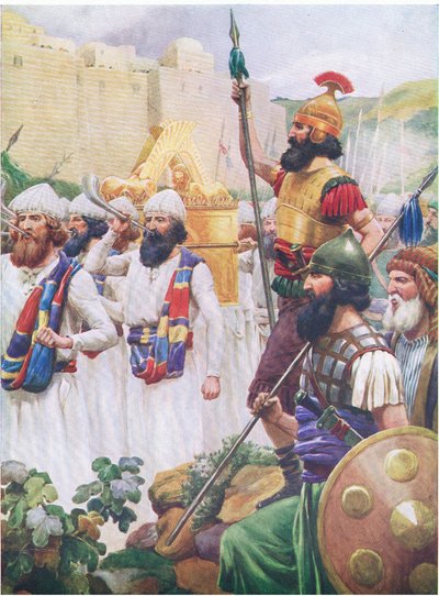 जेरिको को ले जाना, थॉमस नेल्सन द्वारा प्रकाशित द बाइबल पिक्चर बुक से, c.1950 द्वारा फ्रैंक एडम्स
