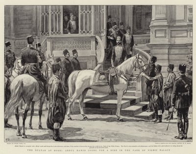 घर पर सुल्तान, अब्दुल हामिद यिलिडिज़ पैलेस के पार्क में सवारी के लिए जा रहा है द्वारा फ्रैंक डैड