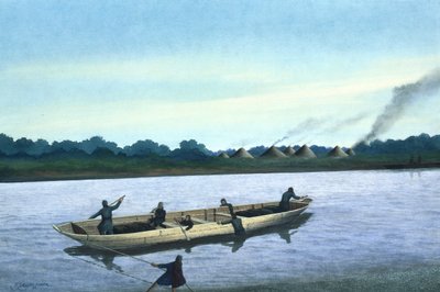 टेम्स नदी पर कांस्य युग की नाव द्वारा फ्रैंक गार्डिनर