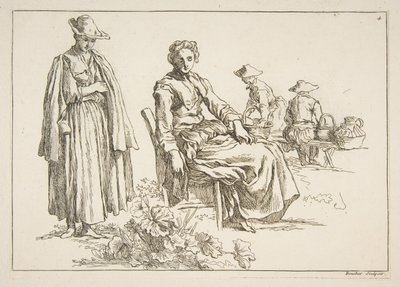 रेखाचित्रों की शीट, 1753। द्वारा फ्रांकोइस बाउचर