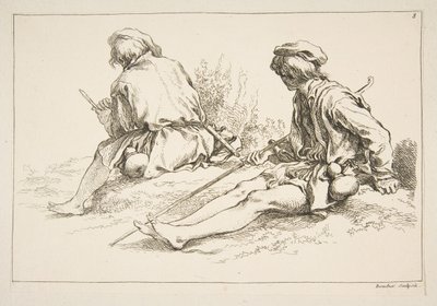 रेखाचित्रों की शीट, 1753। द्वारा फ्रांकोइस बाउचर