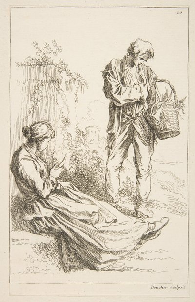 रेखाचित्रों की शीट, 1753। द्वारा फ्रांकोइस बाउचर