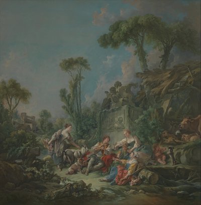 शेफर्ड्स आइडिल, 1768। द्वारा फ्रांकोइस बाउचर