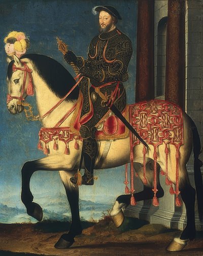 फ्रांस के राजा फ्रांसिस प्रथम का अश्वारोही चित्र। 1540 के आसपास द्वारा फ्रांकोइस क्लाउड
