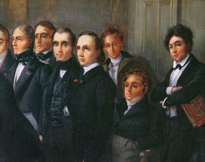 कॉमेडी फ्रेंचाइजी के फ़ोयर में व्याख्यान, 26 मई 1828 (विस्तार) द्वारा फ्रांकोइस जोसेफ हेइम