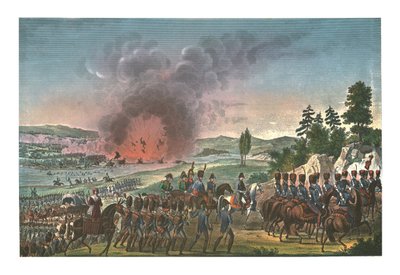 19 अक्टूबर 1813, c1850, लीपज़िग की लड़ाई के बाद फ्रांसीसी का पीछे हटना द्वारा फ्रांकोइस पीजोत