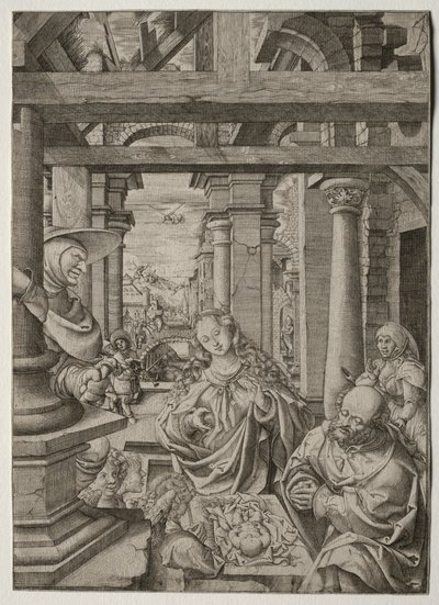 चरवाहे की आराधना, सी. 1522-1525. द्वारा फ़्रांसिस क्रैबे वैन एस्प्लेगेम