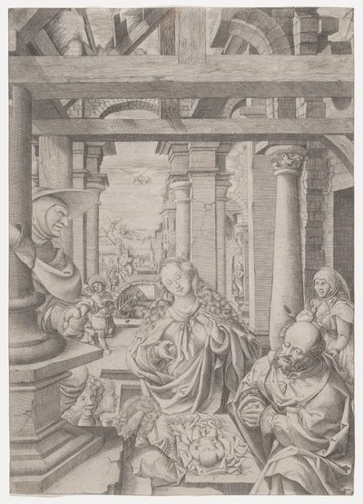 चरवाहों की आराधना, सीए। 1522-25। द्वारा फ्रैंस क्रैबे वैन एस्प्लेघेम