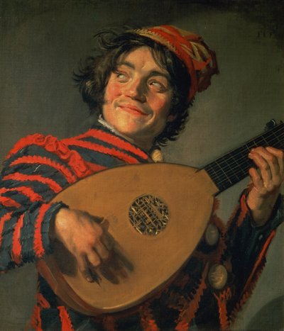 एक जस्टर का पोर्ट्रेट एक ल्यूट के साथ द्वारा Frans Hals