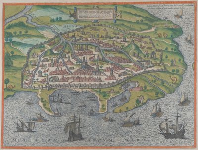 अलेक्जेंड्रिया का नक्शा, 1575 द्वारा फ्रैंस होजेनबर्ग