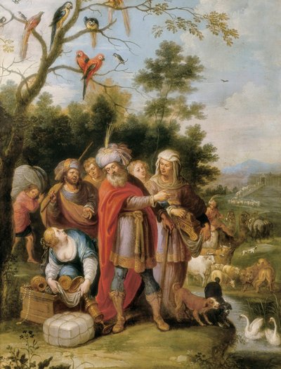 नूह और उसका परिवार सन्दूक के रास्ते में, c. 1620 (तांबे पर तेल) द्वारा फ्रैंस II द यंगर फ्रेंकेन