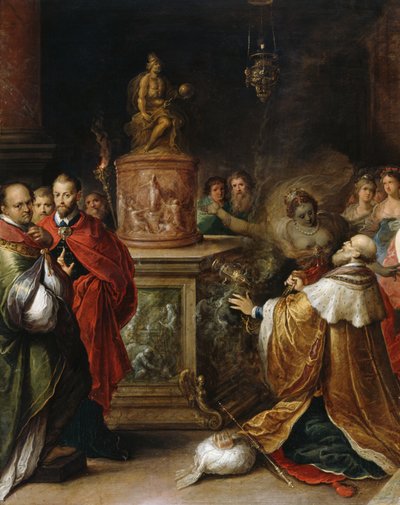 सोलोमन की मूर्ति, c.1622 (पैनल पर तेल) द्वारा फ्रैंस II द यंगर फ्रेंकेन