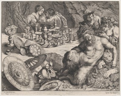 Bacchus और शराबी Silenus, 1640-60। द्वारा फ़्रांसिस वैन डेन विन्गेर्डे