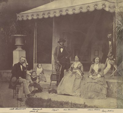 [एंटोनी और हाउसमैन परिवारों का समूह चित्र], 1850-60 के दशक। द्वारा फ्रांज एंटोनी