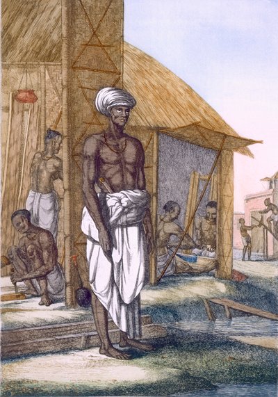 बढ़ई, &39;द हिंदूज़, या उनके मैनर्स, कॉस्टयूम और सेरेमनी का विवरण&39; से, c.1808-12 (रंगीन नक़्क़ाशी) द्वारा फ्रांज बल्थजार सोल्विनस