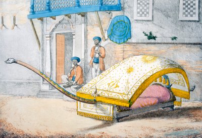 जेहालदार, या अतिरिक्त-लंबे मोर्चे के साथ कैनोपीड बिस्तर वाहन, 1799। द्वारा फ्रांज बल्थजार सोल्विनस