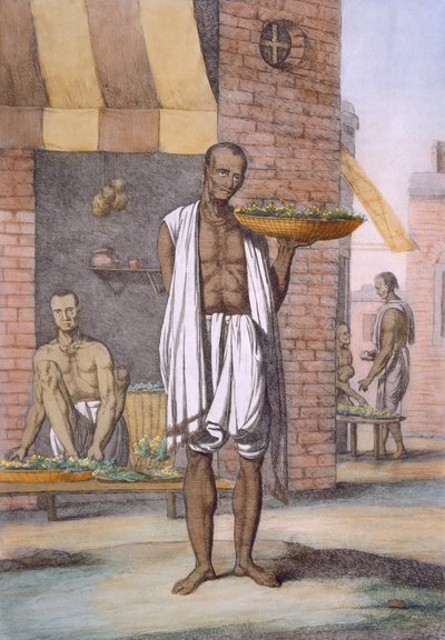 फ्लोर्मेन, &39;द हिंदू, या उनके मैनर्स, कॉस्टयूम और सेरेमनी का विवरण&39; से, c.1808-12 (रंगीन नक़्क़ाशी) द्वारा फ्रांज बल्थजार सोल्विनस