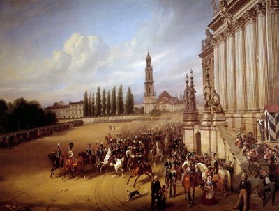 पोस्टडैम में परेड। फ्रांज क्रूगर द्वारा पेंटिंग (1797-1857) आदि सभी। द्वारा फ्रांज क्रूगर