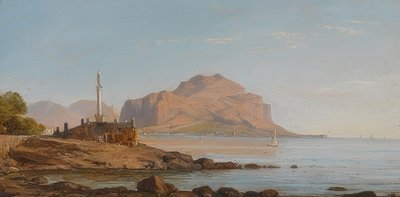 मोंटे पेलेग्रिनो के दृश्य के साथ पलेर्मो की खाड़ी। 1846 द्वारा फ्रांज लुडविग कैटेल