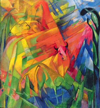 एनिमल इन अ लैंडस्केप, 1914 द्वारा Franz Marc