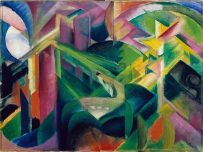 क्लिस्टर गार्डन में हिरण द्वारा Franz Marc