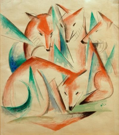 चार लोमड़ियाँ द्वारा Franz Marc