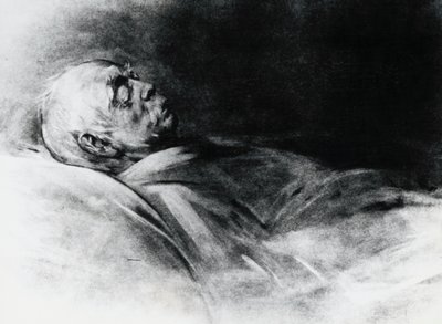 उनकी मृत्यु शय्या पर ओटो वॉन बिस्मार्क (1815-1898) द्वारा फ्रांज सेराफ वॉन लेनबैक