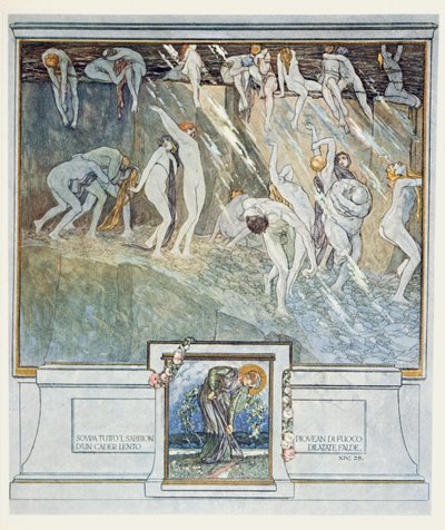 डांटे की &39;डिवाइन कॉमेडी&39;, इनफर्नो, कैंटो XIV से उदाहरण 28, 1921 (कागज पर wc) द्वारा फ्रांज वॉन बायोस