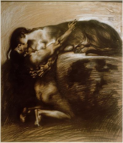 स्फिंक्स के चुंबन द्वारा Franz von Stuck