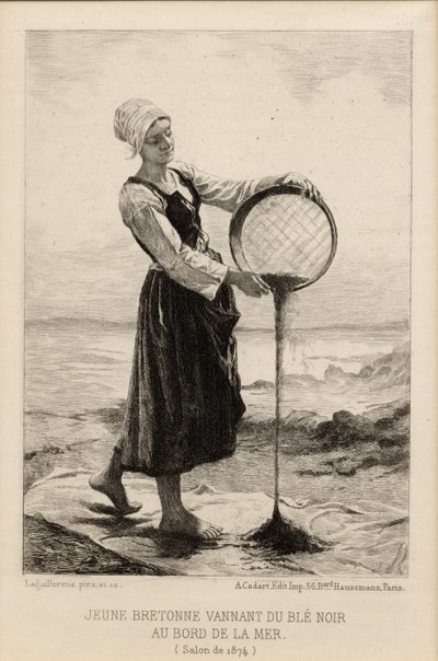 सीडाइड में एक युवा बर्टन विनोइंग बकव्हीट, 1874 में कैडर्ट द्वारा उकेरा गया (प्रिंट) द्वारा फ्रेडरिक अगस्टे लैगिलर्मि