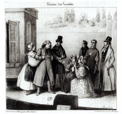 थियेटर डेस वारिएट्स, सी.1840 में ऑनर बलोज़ैक (1799-1850) द्वारा &39;ले परे गोरोट&39; का प्रदर्शन द्वारा फ्रेडरिक बाउचोट